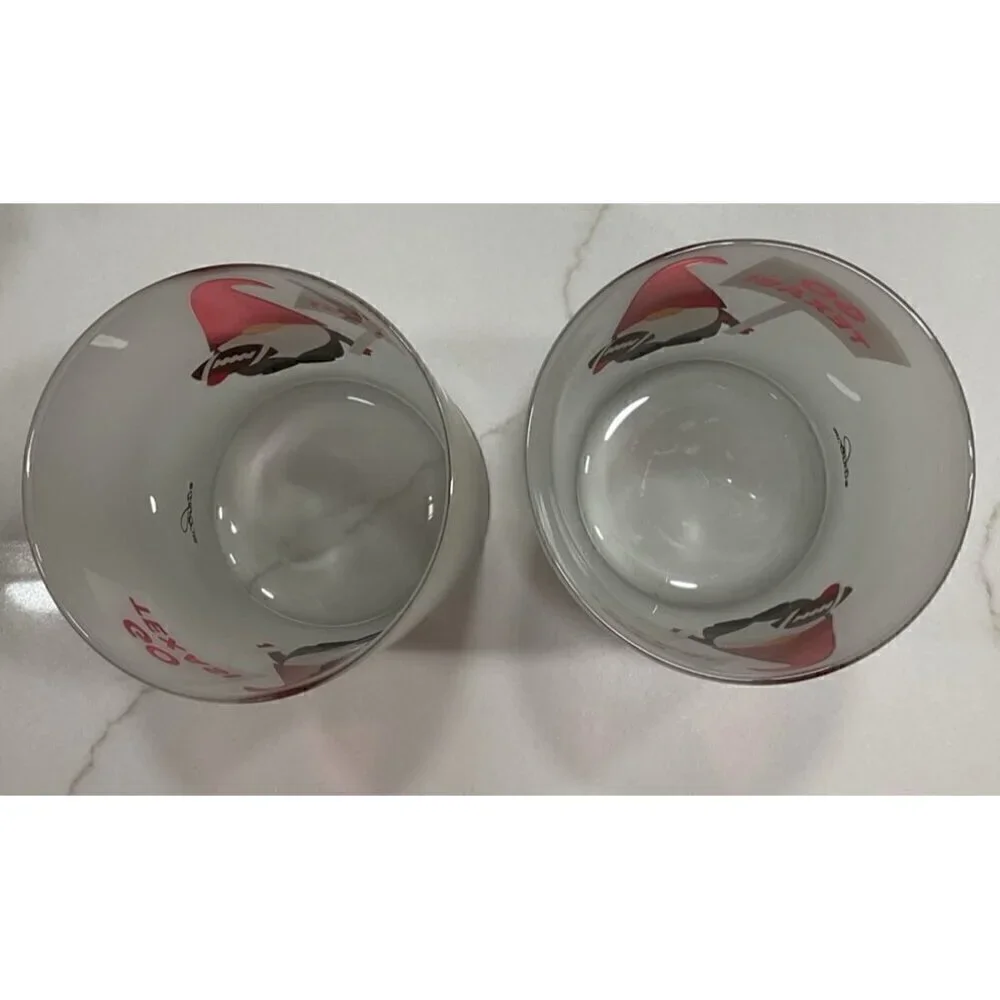 Culver Frosted High Ball Glasses Gnomes “Go Texas” Set of 2